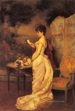 The Love Letter woman Auguste Toulmouche Oil Paintings